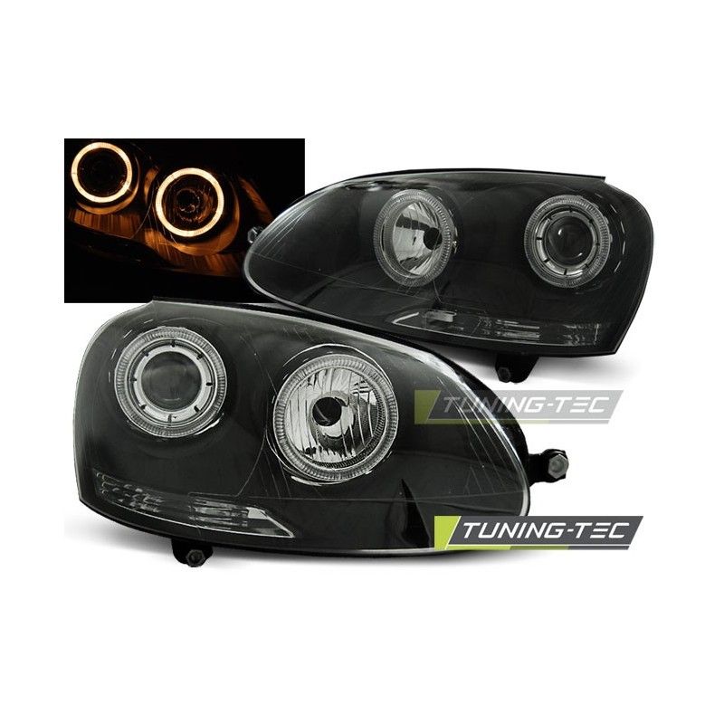 HEADLIGHTS ANGEL EYES BLACK fits VW GOLF 5 10.03-09, Golf 5