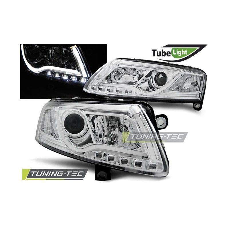 HEADLIGHTS TUBE LIGHT CHROME fits AUDI A6 C6 04.04-08, A6 4F C6 04-10