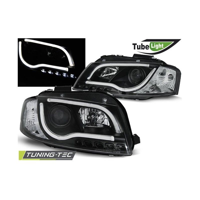 HEADLIGHTS TUBE LIGHT BLACK fits AUDI A3 8P 05.03-03.08, A3 8P 03-08