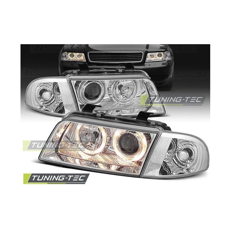 HEADLIGHTS ANGEL EYES CHROME fits AUDI A4 11.94-12.98, A4 B5 94-01