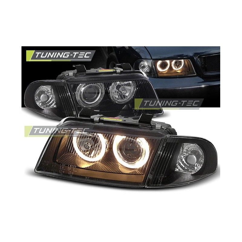 HEADLIGHTS ANGEL EYES BLACK fits AUDI A4 11.94-12.98, A4 B5 94-01