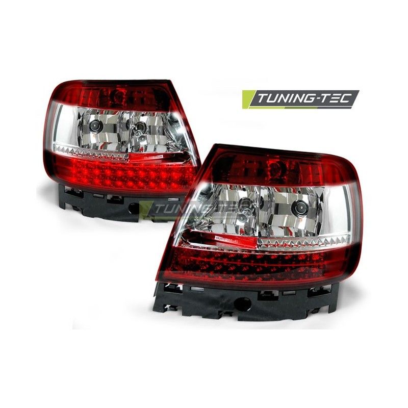 LED TAIL LIGHTS RED WHITE fits AUDI A4 B5 11.94-09.00, A4 B5 94-01