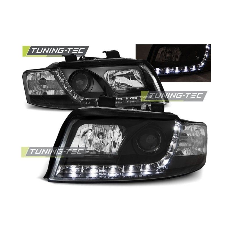 HEADLIGHTS DAYLIGHT BLACK fits AUDI A4 10.00-10.04, A4 B6 00-05