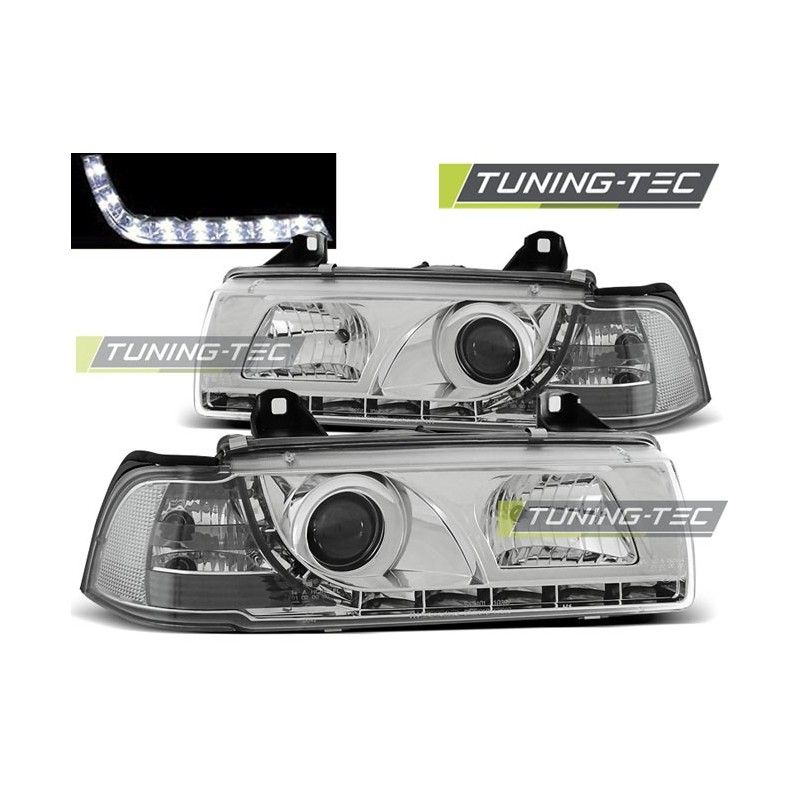 HEADLIGHTS DAYLIGHT CHROME fits BMW E36 12.90-08.99, Serie 3 E36 Berline/Compact