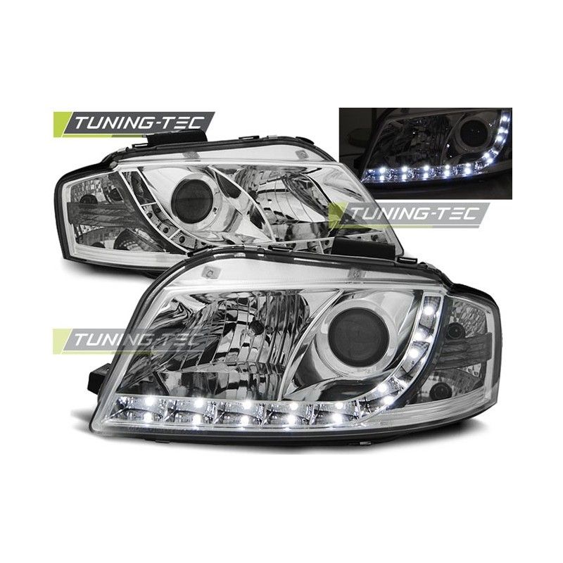 HEADLIGHTS DAYLIGHT CHROME fits AUDI A3 8P 05.03-03.08, A3 8P 03-08