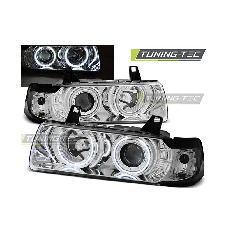 HEADLIGHTS ANGEL EYES CCFL CHROME fits BMW E36 12.90-08.99 S/C/T , Eclairage Bmw