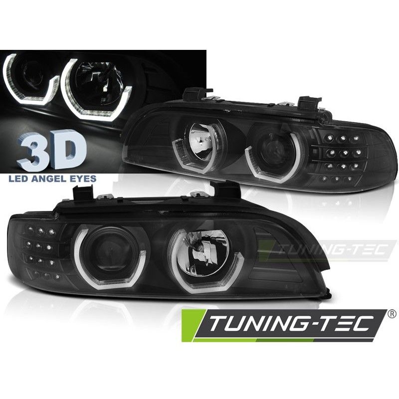 HEADLIGHTS ANGEL EYES 3D BLACK fits BMW E39 09.95-06.03, Serie 5 E39