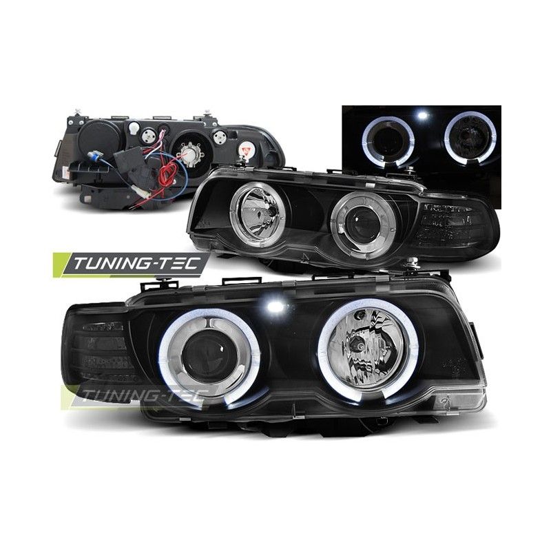 XENON HEADLIGHTS ANGEL EYES BLACK fits BMW E38 09.98-07.01, Serie 7 E38 