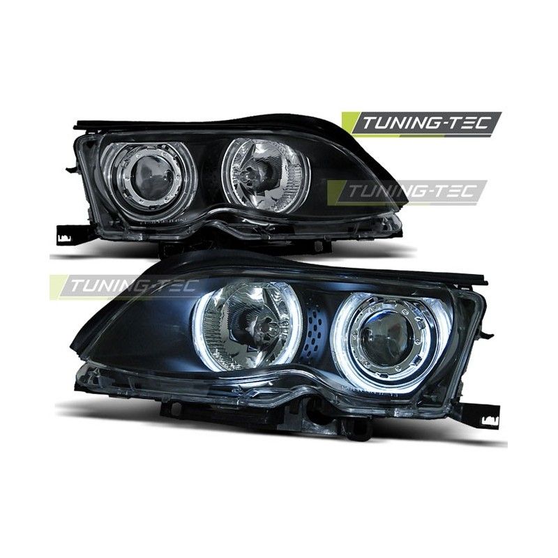 HEADLIGHTS ANGEL EYES CCFL BLACK fits BMW E46 09.01-03.05, Eclairage Bmw