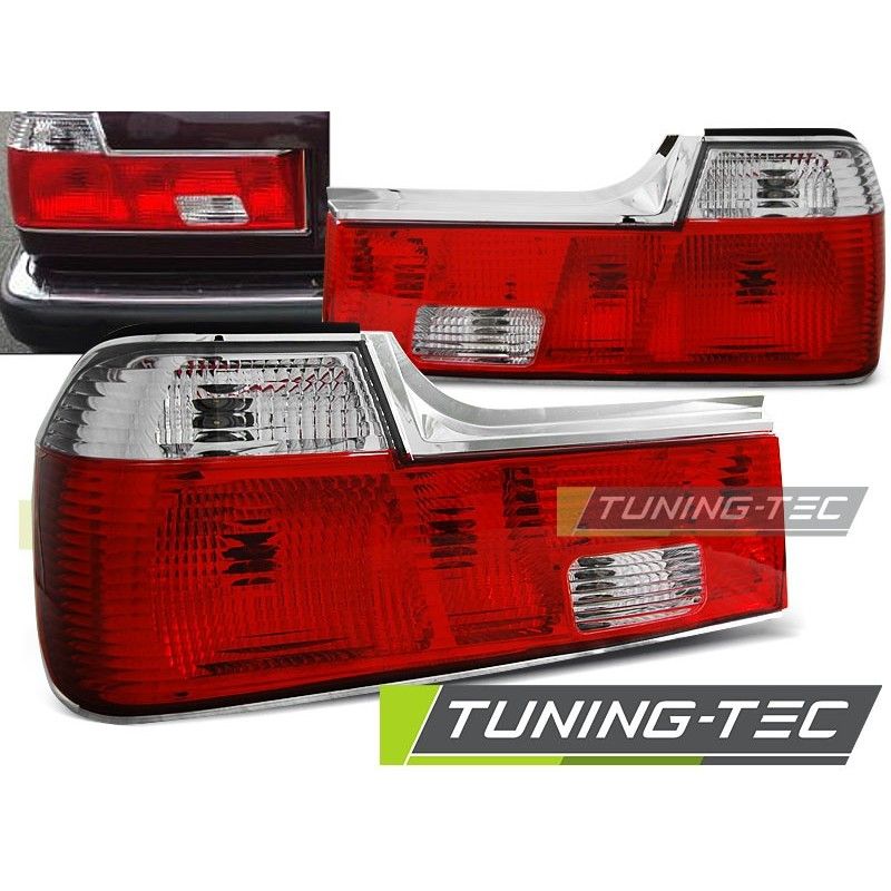 TAIL LIGHTS RED WHITE fits BMW E32 06.86-04.94, Serie 7 E32