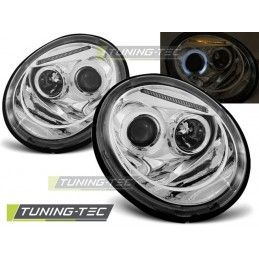 HEADLIGHTS ANGEL EYES CHROME fits VW NEW BEETLE 10.98-05.05, New Beetle