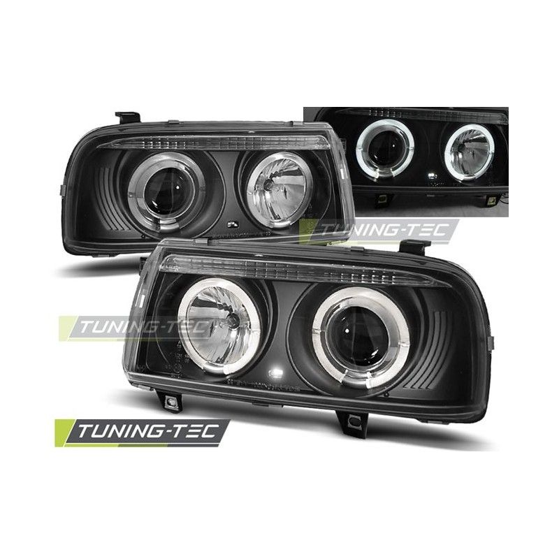 HEADLIGHTS ANGEL EYES BLACK fits VW VENTO 01.92-08.98, Vento