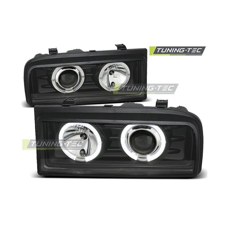 HEADLIGHTS ANGEL EYES BLACK fits VW CORRADO 88-95, Eclairage Volkswagen