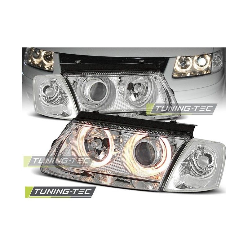 HEADLIGHTS ANGEL EYES CHROME fits VW PASSAT B5 3B 11.96-08.00, Passat B5 96-05