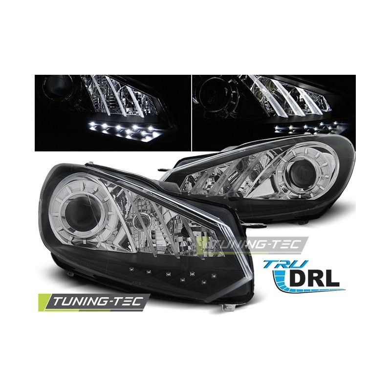 HEADLIGHTS TRUE DRL BLACK fits VW GOLF 6 10.08- 12, Golf 6