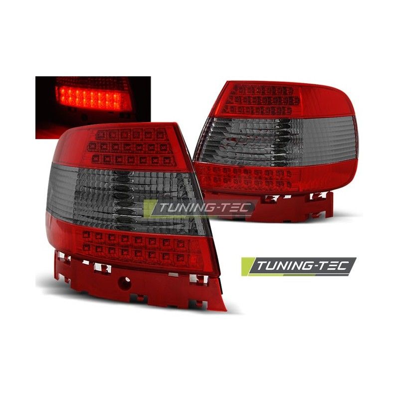 LED TAIL LIGHTS RED SMOKE fits AUDI A4 11.94-09.00, A4 B5 94-01