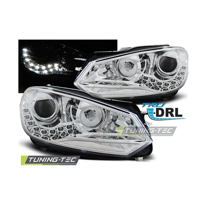 HEADLIGHTS TRUE DRL CHROME fits VW GOLF 6 10.08-12, Golf 6