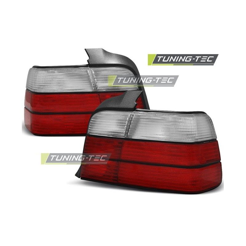 TAIL LIGHTS SPORT LOOK RED WHITE fits BMW E36 12.90-08.99 SEDAN, Eclairage Bmw