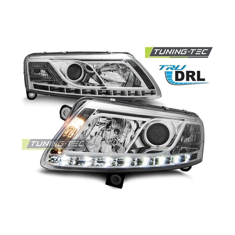 HEADLIGHTS TRUE DRL CHROME fits AUDI A6 C6 04.04-08, A6 4F C6 04-10