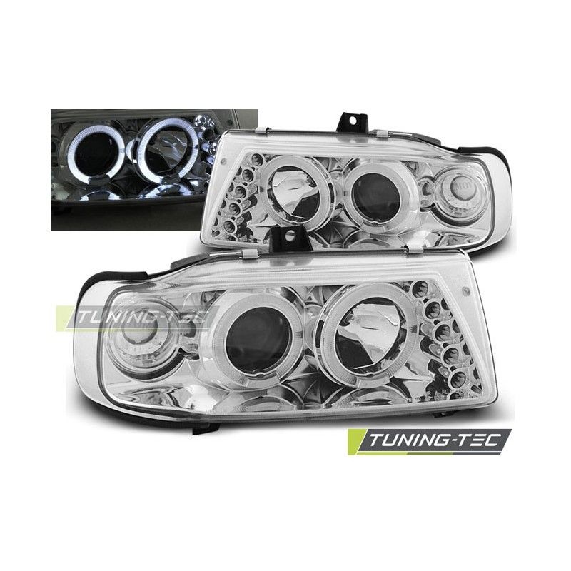 HEADLIGHTS ANGEL EYES CHROME fits SEAT IBIZA / CORDOBA/ POLO VARIANT, SEDAN 10.93-08.99, Ibiza 6K 93-02