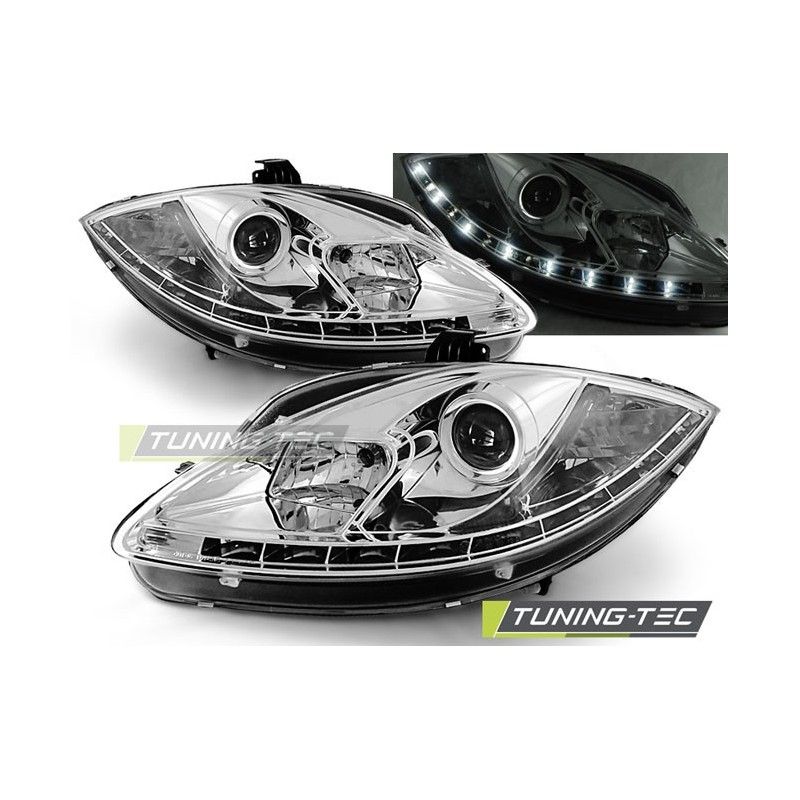 HEADLIGHTS DAYLIGHT CHROME fits SEAT LEON ALTEA TOLEDO 06.05-09, Leon II 05-12