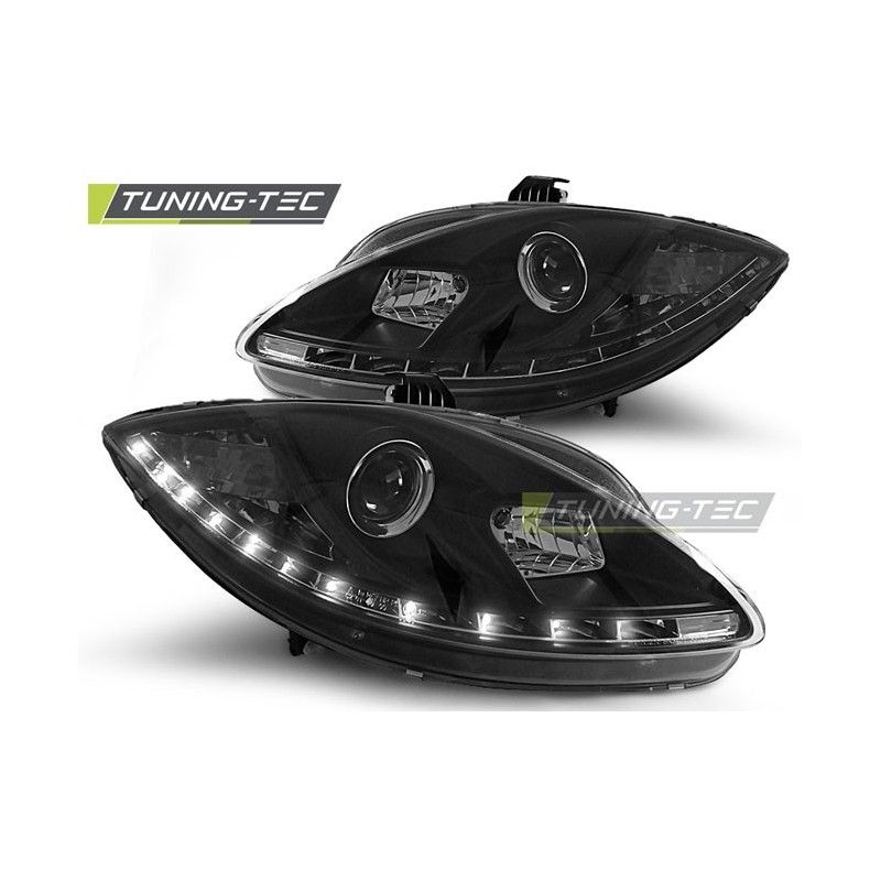 HEADLIGHTS DAYLIGHT BLACK fits SEAT LEON ALTEA TOLEDO 06.05-09, Leon II 05-12