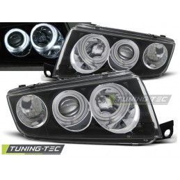 HEADLIGHTS ANGEL EYES BLACK fits SKODA FABIA I 12.99-08, Fabia I 99-07