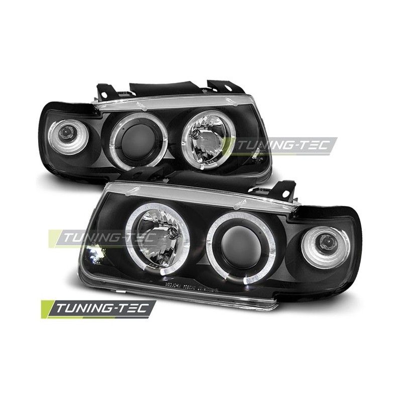 HEADLIGHTS ANGEL EYES BLACK fits VW POLO 6N 10.94-09.99 HATCHBACK, Polo III 6N/6N2 94-01