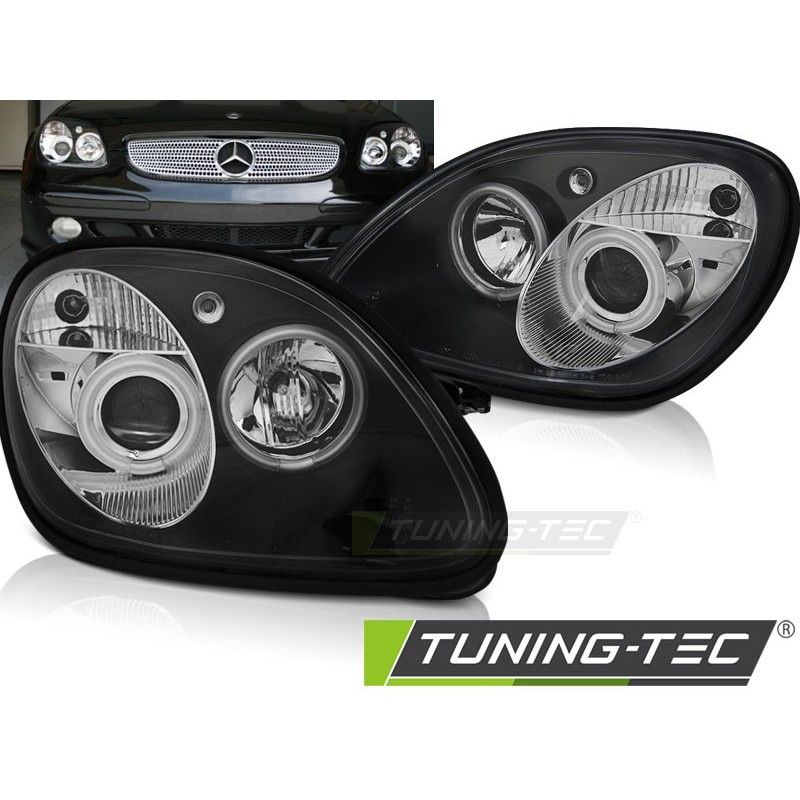 HEADLIGHTS ANGEL EYES BLACK fits MERCEDES R170 SLK 04.96-04, SLK R170