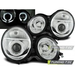 HEADLIGHTS ANGEL EYES CHROME fits MERCEDES W210 E-KLASA 95-05.99 , Classe E W210