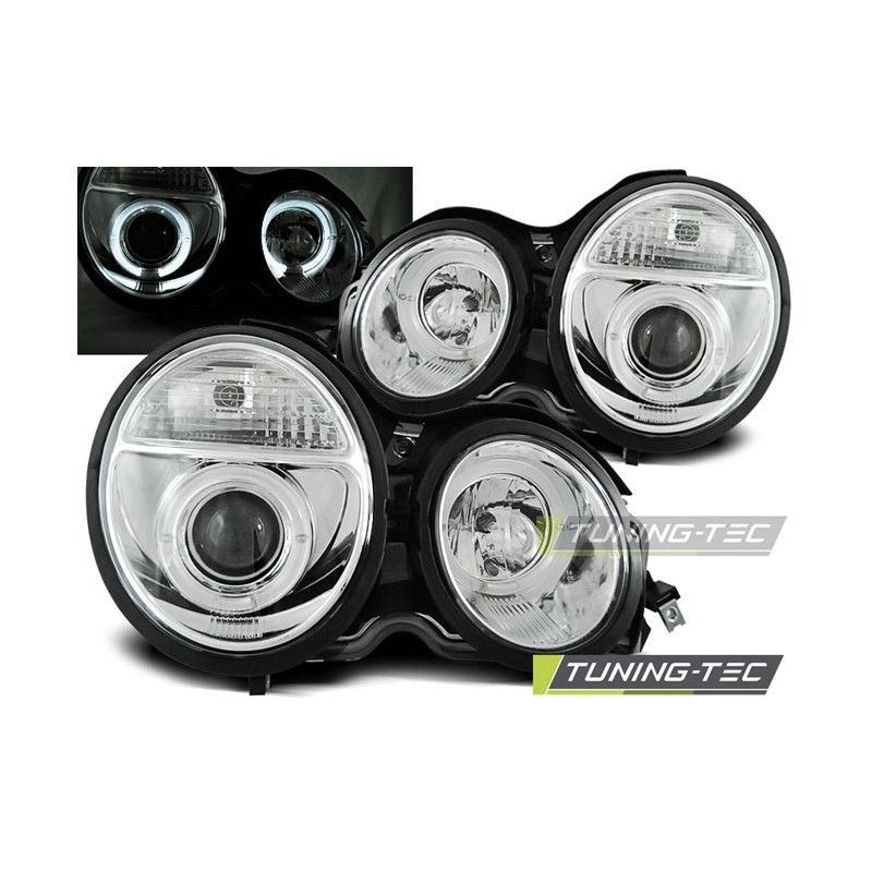 HEADLIGHTS ANGEL EYES CHROME fits MERCEDES W210 E-KLASA 95-05.99 , Classe E W210