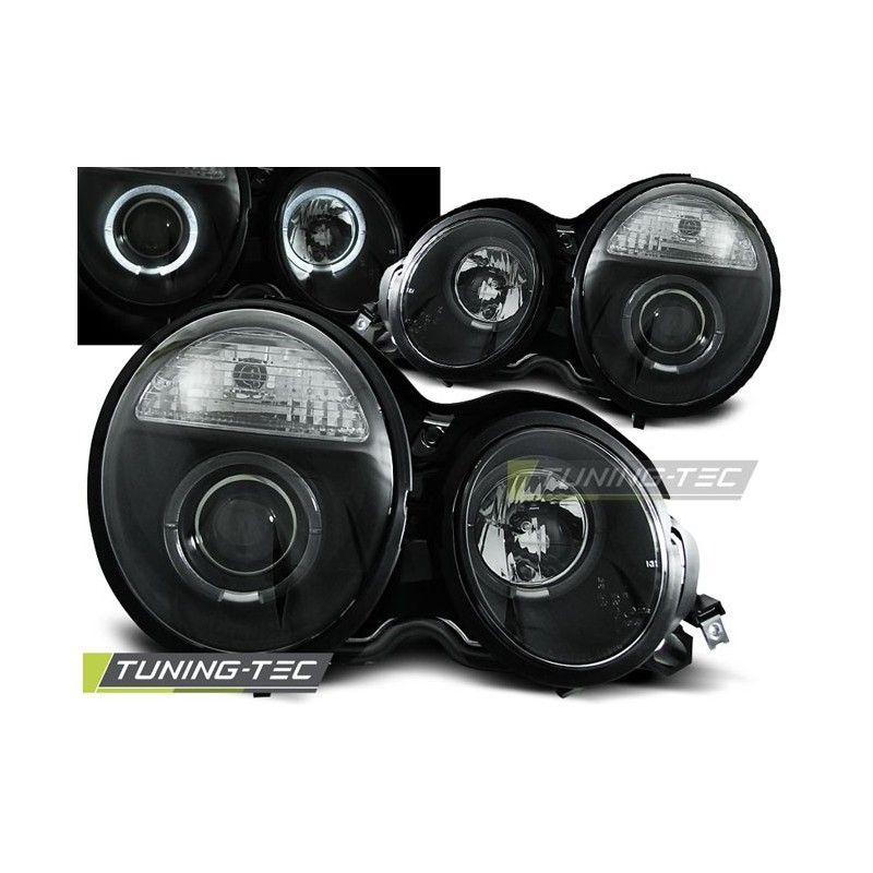 HEADLIGHTS ANGEL EYES BLACK fits MERCEDES W210 E-KLASA 95-05.99, Classe E W210