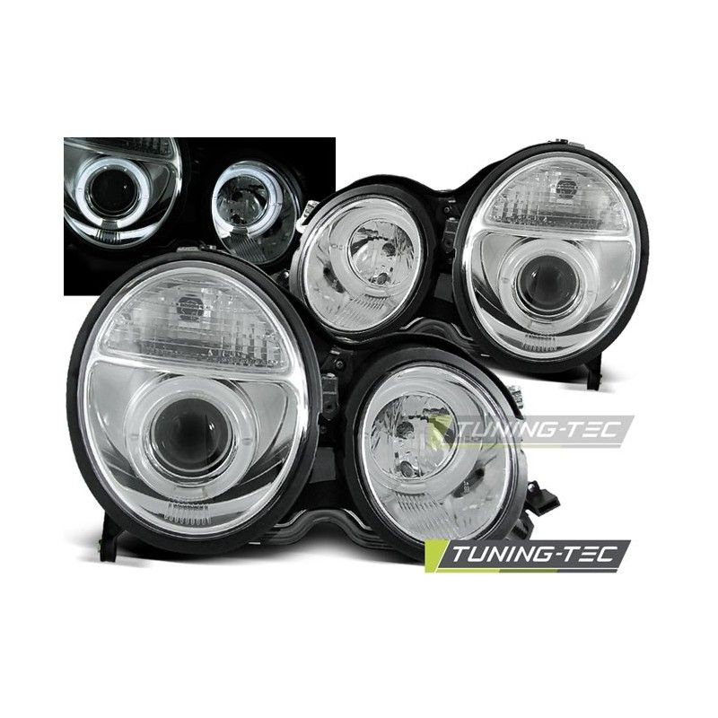 HEADLIGHTS ANGEL EYES CHROME fits MERCEDES W210 E-KLASA 06.99-02 , Classe E W210 HEADLIGHTS ANGEL EYES CHROME fits MERCEDES W210 E-KLASA 06.99-02 , Classe E W210