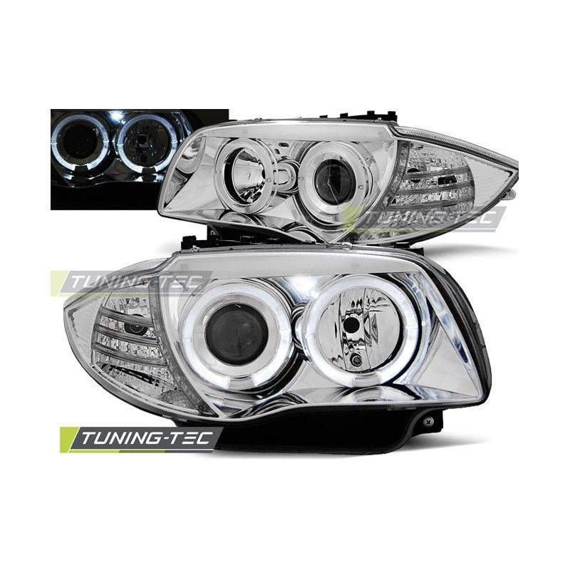 HEADLIGHTS ANGEL EYES CHROME fits BMW 1 E87/E81/82/88 04-11, Serie 1 E81/E87