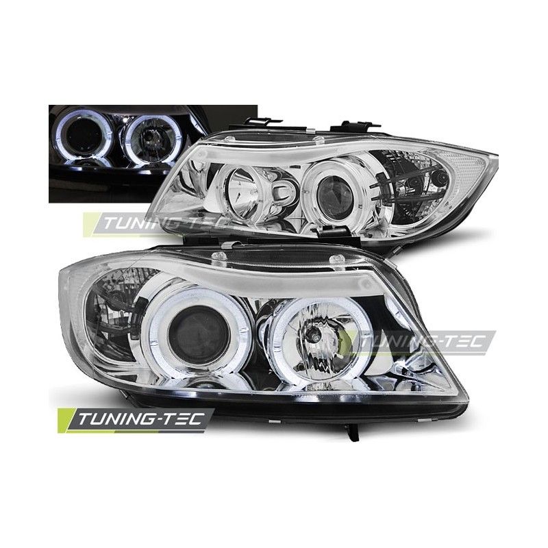 HEADLIGHTS ANGEL EYES CHROME fits BMW E90/E91 03.05-08.08, Serie 3 E90/E91