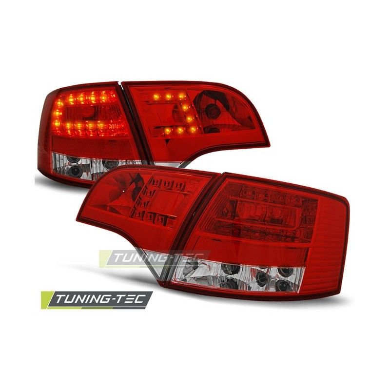 LED TAIL LIGHTS RED WHITE fits AUDI A4 B7 11.04-03.08 AVANT, A4 B7 04-08