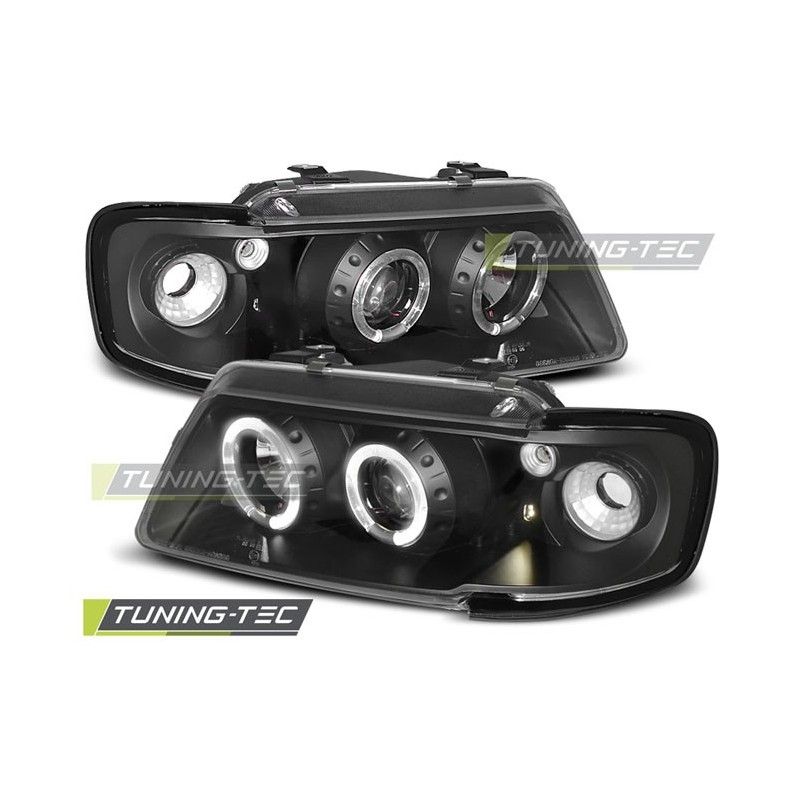 HEADLIGHTS ANGEL EYES BLACK fits AUDI A3 8L 08.96-08.00, A3 8L 96-03