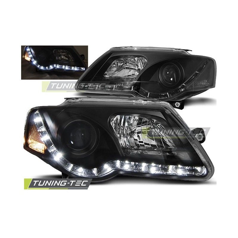 HEADLIGHTS DAYLIGHT BLACK fits VW PASSAT B6 3C 03.05-10, Passat B6 05-10