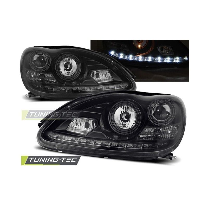 HEADLIGHTS DAYLIGHT BLACK fits MERCEDES W220 S-KLASA 09.98-05.05, Classe S W220