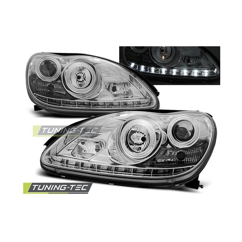 HEADLIGHTS DAYLIGHT CHROME fits MERCEDES W220 S-KLASA 09.98-05.05, Classe S W220