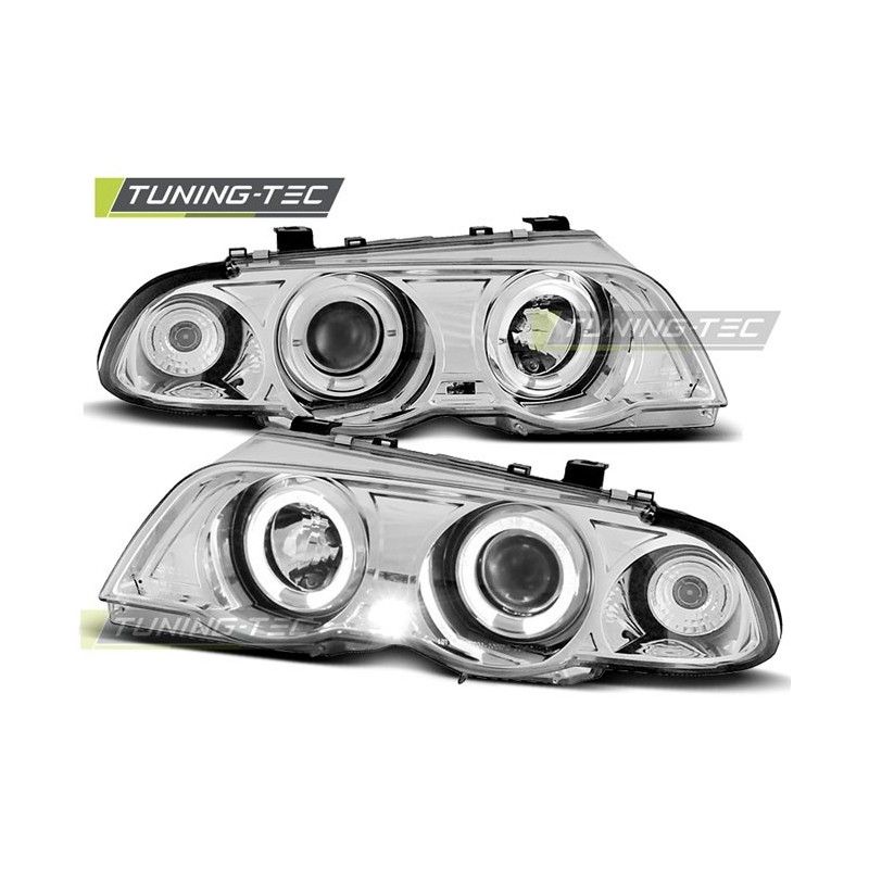 HEADLIGHTS ANGEL EYES CHROME fits BMW E46 05.98-08.01 S/T, Eclairage Bmw