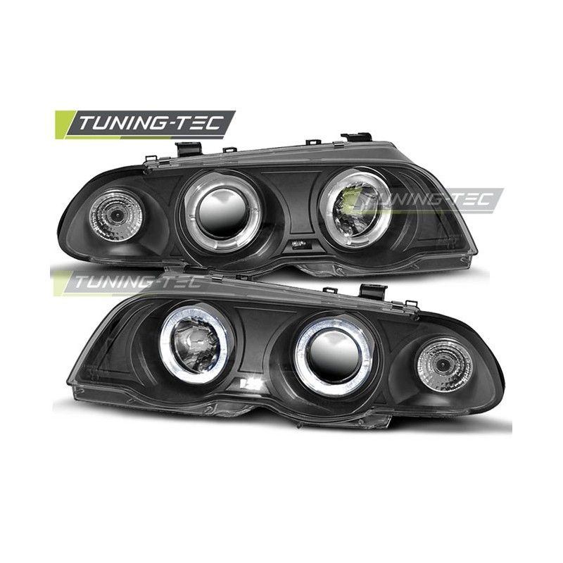 HEADLIGHTS ANGEL EYES BLACK fits BMW E46 05.98-08.01 S/T, Eclairage Bmw