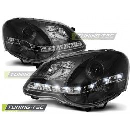 HEADLIGHTS DAYLIGHT BLACK fits VW POLO 9N3 04.05-09, Polo IV 9N/9N3 01-09