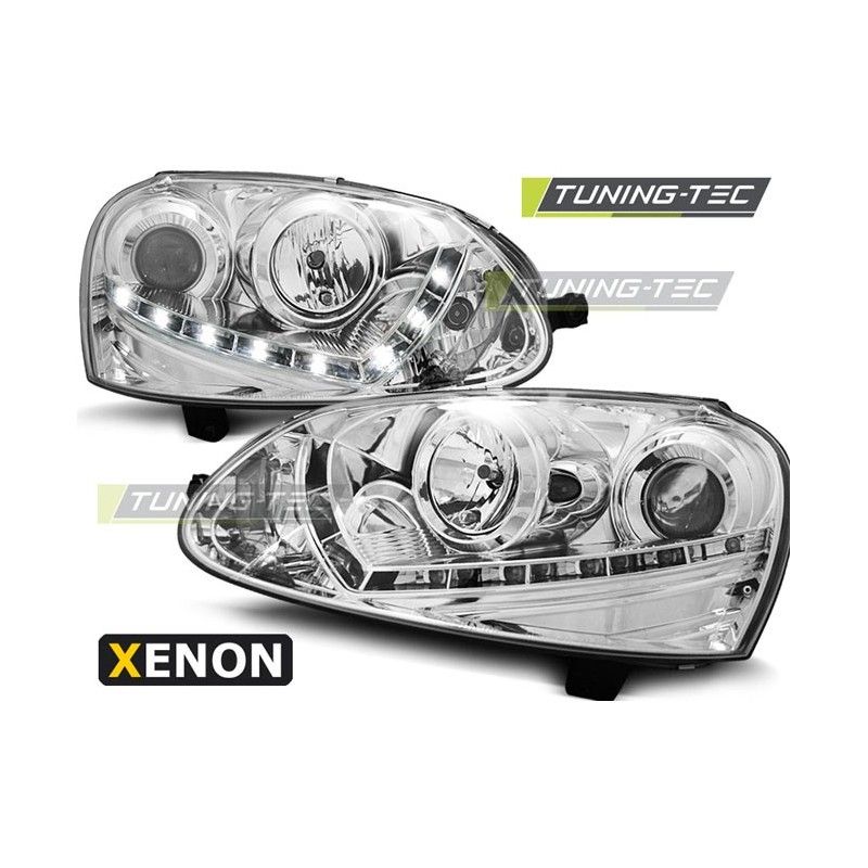 XENON HEADLIGHTS DAYLIGHT CHROME fits VW GOLF 5 03-08, Golf 5