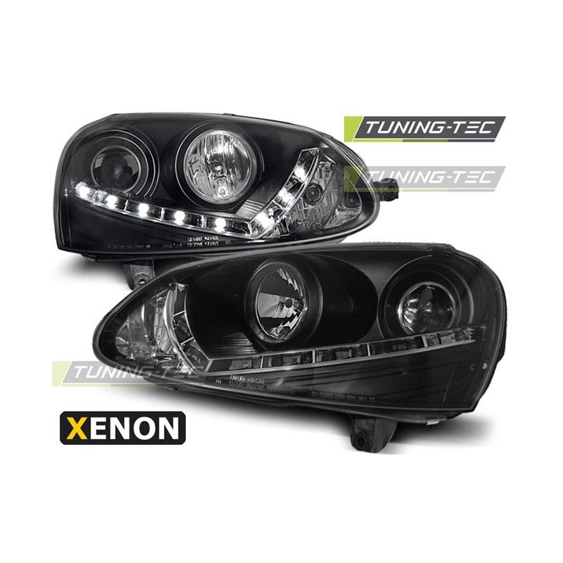 XENON HEADLIGHTS DAYLIGHT BLACK fits VW GOLF 5 03-08, Golf 5