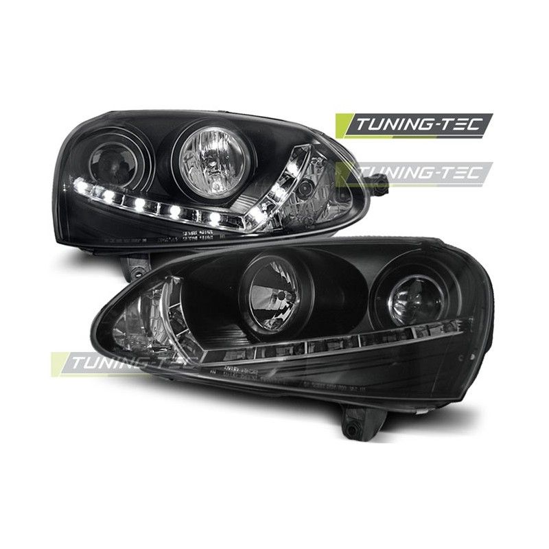 HEADLIGHTS DAYLIGHT BLACK fits VW GOLF 5 03-08, Golf 5