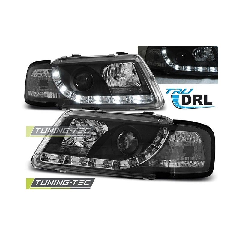 HEADLIGHTS TRUE DRL BLACK fits AUDI A3 8L 08.96-08.00, A3 8L 96-03