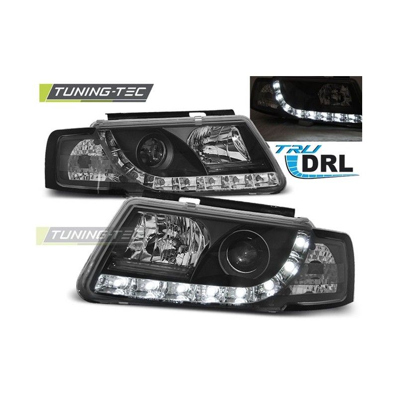 HEADLIGHTS TRUE DRL BLACK fits VW PASSAT B5 3B 11.96-08.00, Passat B5 96-05