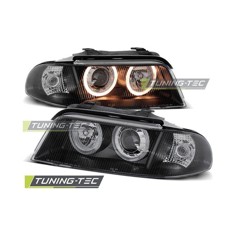 HEADLIGHTS ANGEL EYES BLACK fits AUDI A4 01.99-09.00, A4 B5 94-01