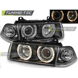 HEADLIGHTS ANGEL EYES BLACK fits BMW E36 12.90-08.99 COUPE CABRIO, Eclairage Bmw